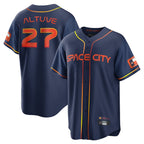 Houston Astros #27 Jose Altuve Player Navy AmberGomez City Connect Home Game Stitched Jerseys