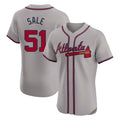 Atlanta Braves #51 Chris Sale Player Gray AmberGomez Limited Elite Home Game Stitched Jerseys