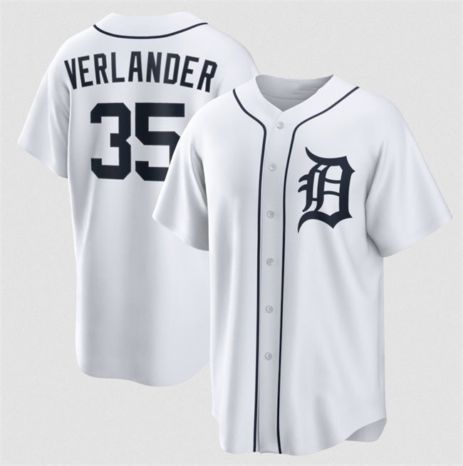 Detroit Tigers #35 Justin Verlander White AmberGomez 2026 Cool Base Stitched Jersey
