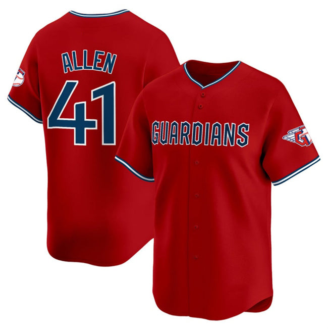 Cleveland Guardians #41 Carlos Santana Red AmberGomez Alternate Limited Stitched Jersey