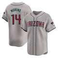 Arizona Diamondbacks #14 Gabriel Moreno Player Gray AmberGomez Road Limited Home Game Stitched Jerseys