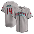 Arizona Diamondbacks #14 Gabriel Moreno Player Gray AmberGomez Road Limited Home Game Stitched Jerseys