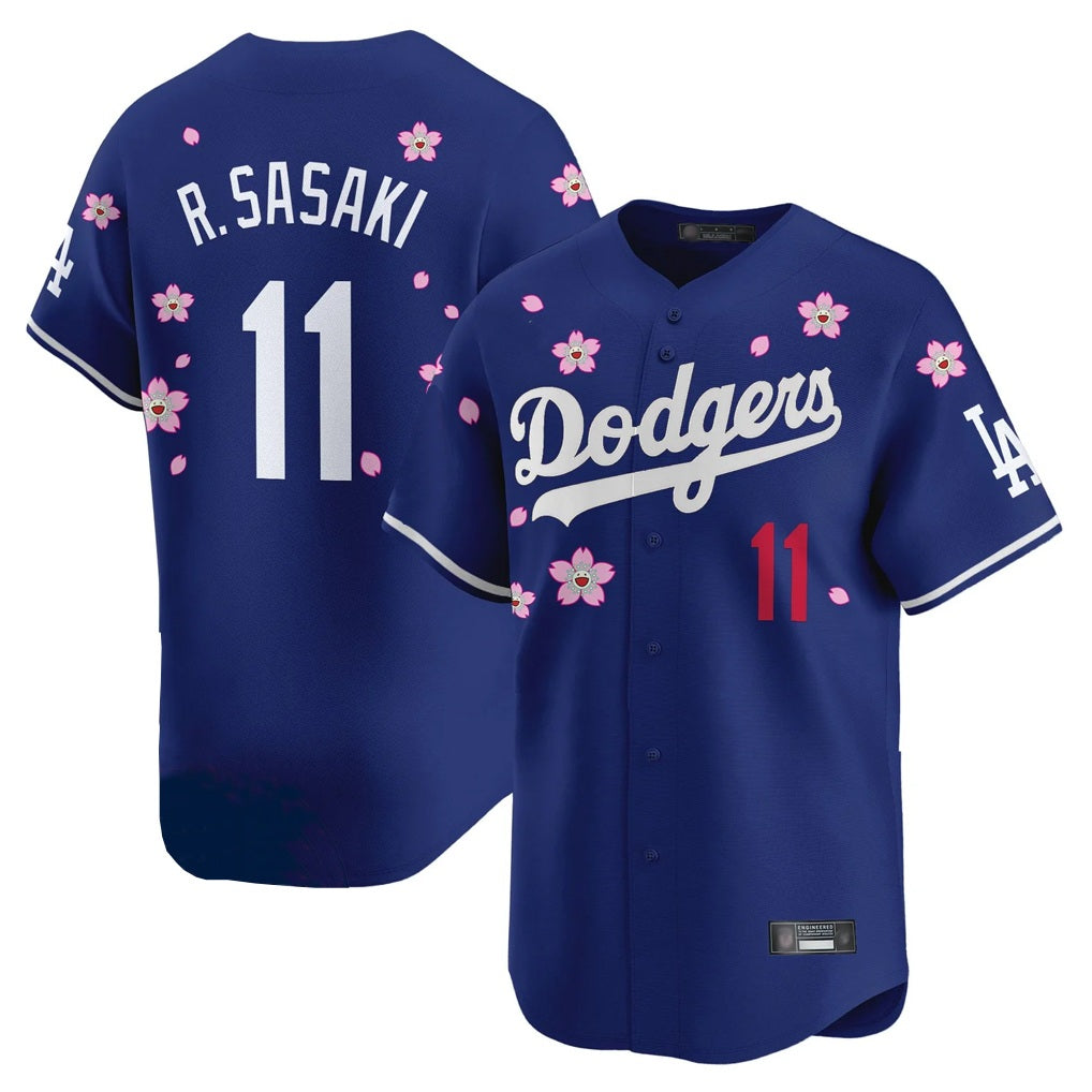 Los Angeles Dodgers #11 Roki Sasaki Player Royal AmberGomez Tokyo Series Vapor Premier Limited Stitched Jerseys