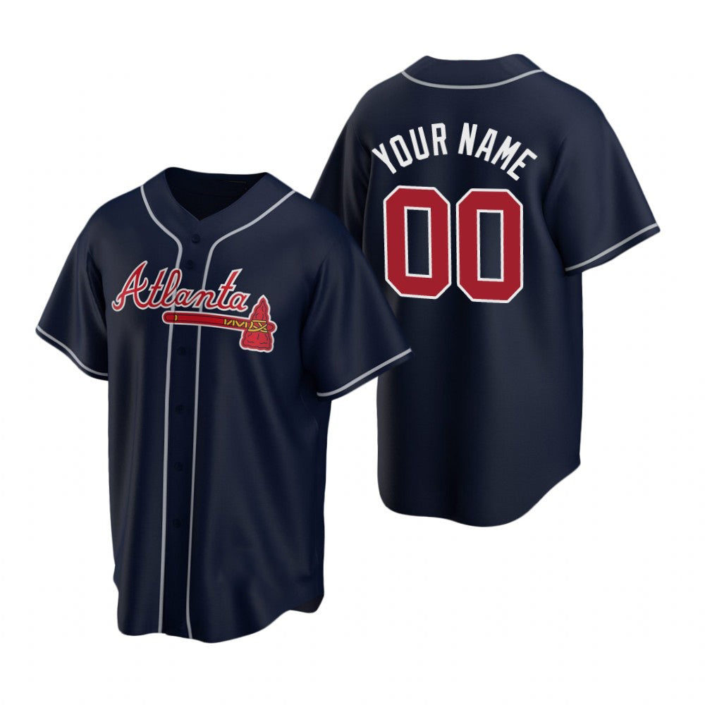 Custom Atlanta Braves Navy AmberGomez 2020 Stitched Cool Base Jersey