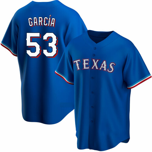 Texas Rangers #53 Adolis Garcia Blue AmberGomez Cool Base Stitched Jersey