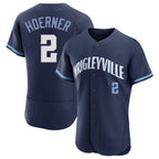 Chicago Cubs #2 Nico Hoerner Player Navy AmberGomez City Connect Limited Elite Home Stitched Jerseys