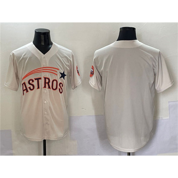 Houston Astros Blank Cream AmberGomez Throwback Cooperstown Collection Limited Stitched Jersey