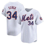 New York Mets #34 Kodai Senga White AmberGomez 2024 Home Limited Stitched Jersey