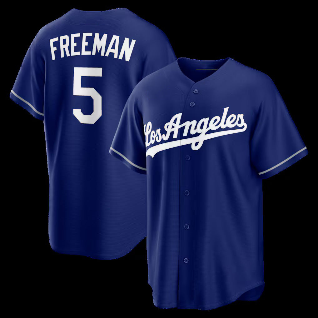 Los Angeles Dodgers #5 Freddie Freeman Royal AmberGomez Alternate Replica Jersey