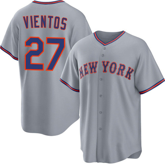 New York Mets #27 Mark Vientos Gray AmberGomez 2025 Limited Stitched Jersey