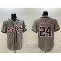 Detroit Tigers #24 Miguel Cabrera Gray AmberGomez Cool Base Stitched Jersey