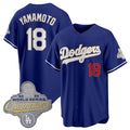 Los Angeles Dodgers #18 Yoshinobu Yamamoto Royal AmberGomez 2026 Alternate Gold Collection Stadium Stitched Jersey