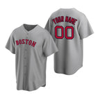 Custom Boston Red Sox Gray AmberGomez Stitched Cool Base Road Jersey