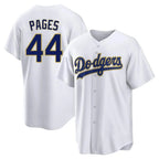 Los Angeles Dodgers #44 Andy Pages Player Gold White AmberGomez 2026 Collection Stadium Game Stitched Jerseys