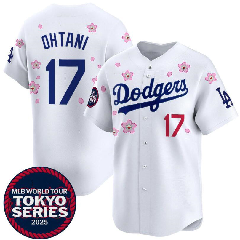 Los Angeles Dodgers #17 Shohei Ohtani White AmberGomez 2025 Tokyo Series Limited Stitched Jersey