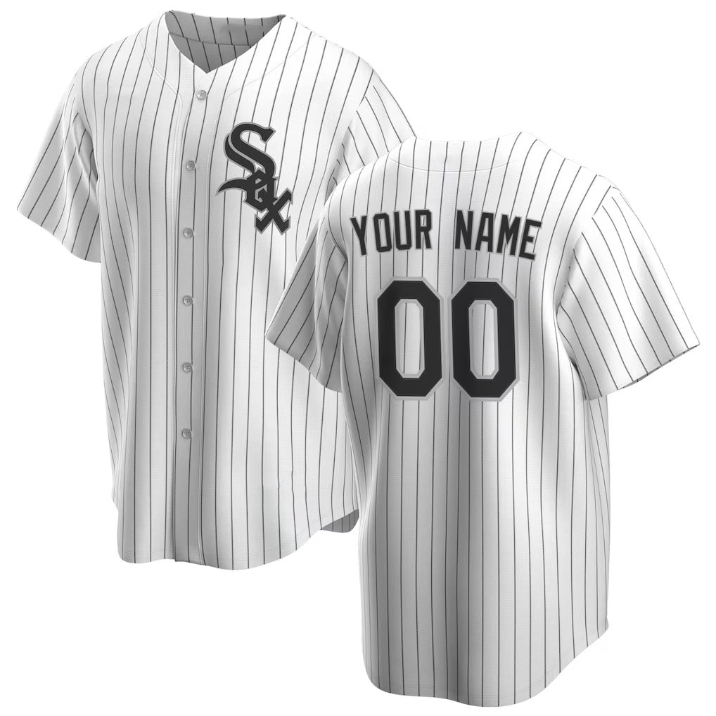 Custom Chicago White Sox White AmberGomez Home Replica Jersey