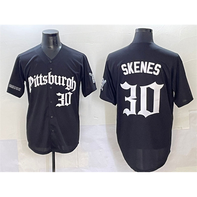 Pittsburgh Pirates #30 Paul Skenes Black AmberGomez 'Gothic Steel City Edition' Vapor Limited Stitched Jersey