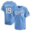 Kansas City Royals #19 Michael Massey Player Light Blue AmberGomez Alt Limited Home Stitched Jerseys
