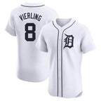 Detroit Tigers #8 Matt Vierling Player White AmberGomez Limited Elite Home Stitched Jerseys