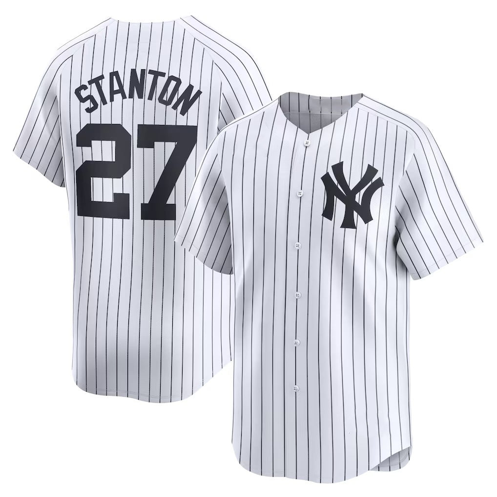 New York Yankees #27 Giancarlo Stanton White AmberGomez Home Limited Player Jersey