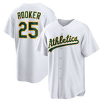 Oakland Athletics #25 Brent Rooker White AmberGomez Home Replica Jersey