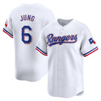 Texas Rangers #6 Josh Jung White AmberGomez Home Limited Player Jersey
