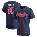 Atlanta Braves #10 Chipper Jones Player Navy AmberGomez Limited Elite Home Game Stitched Jerseys