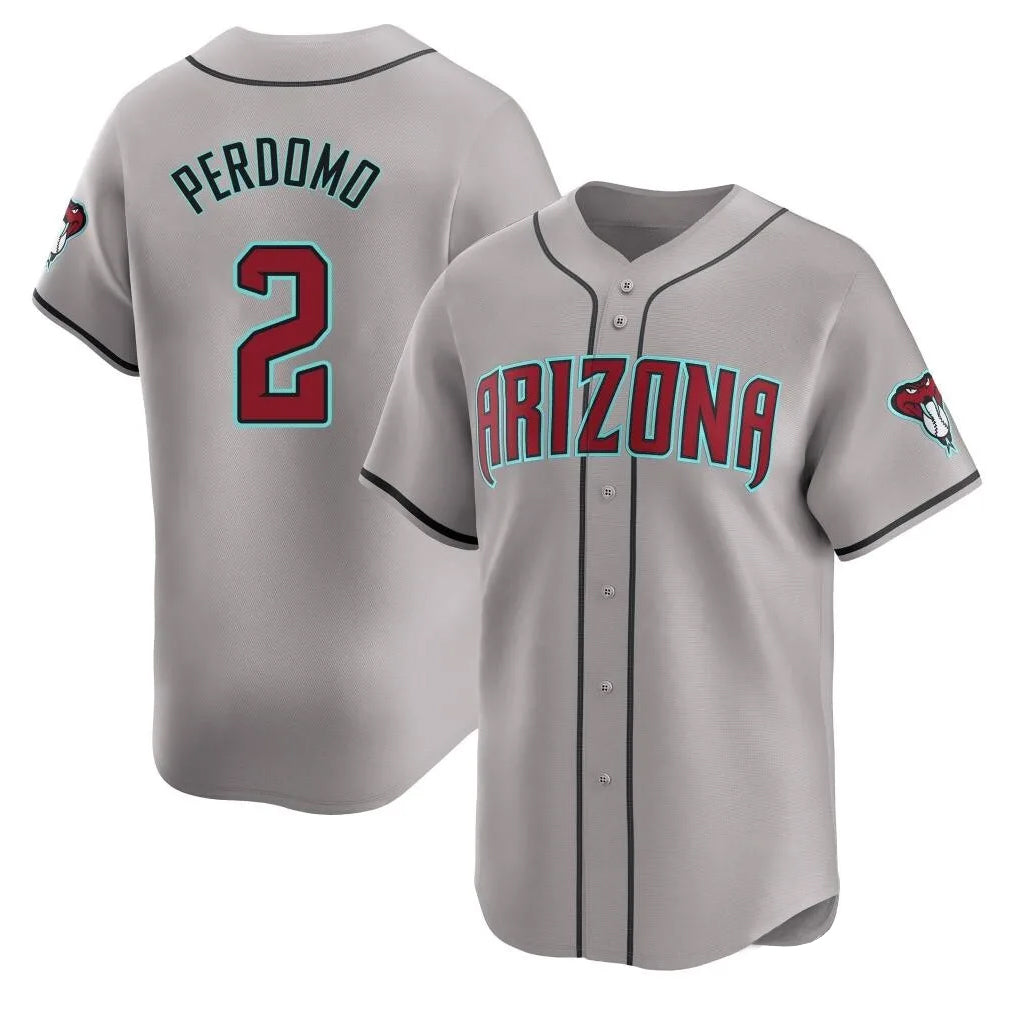 Arizona Diamondbacks #2 Geraldo Perdomo Player Gray AmberGomez Road Limited Home Game Stitched Jerseys