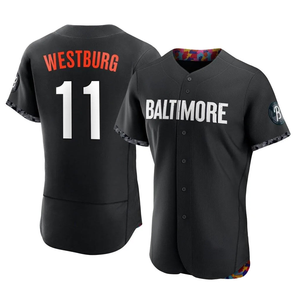 Baltimore Orioles #11 Jordan Westburg Player Black AmberGomez City Connect Limited Elite Home Game Stitched Jerseys