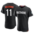 Baltimore Orioles #11 Jordan Westburg Player Black AmberGomez City Connect Limited Elite Home Game Stitched Jerseys