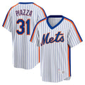 New York Mets #31 Mike Piazza White AmberGomez Home Cooperstown Collection Player Jersey