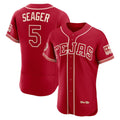 Texas Rangers #5 Corey Seager Red AmberGomez 2026 City Connect Authentic Sponsor Patch Jersey