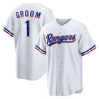 Texas Rangers #1 Groom Home White AmberGomez Replica Jersey