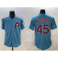 Philadelphia Phillies #45 Zack Wheeler Blue AmberGomez Cool Base Stitched Jersey