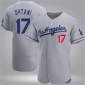 Los Angeles Dodgers #17 Shohei Ohtani Gray AmberGomez Flex Base Stitched Jersey