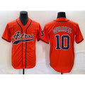 Houston Astros #10 Yuli Gurriel Orange AmberGomez With Patch Cool Base Stitched Jersey