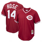 Cincinnati Reds #14 Pete Rose Player Red AmberGomez Throwback Cooperstown Collection Limited T-shirt Stitched Jerseys