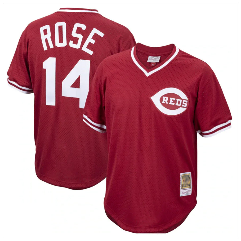 Cincinnati Reds #14 Pete Rose Player Red AmberGomez Throwback Cooperstown Collection Limited T-shirt Stitched Jerseys