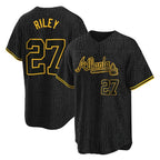 Atlanta Braves #27 Austin Riley Player Black AmberGomez Snake Skin City Home Game Stitched Jerseys