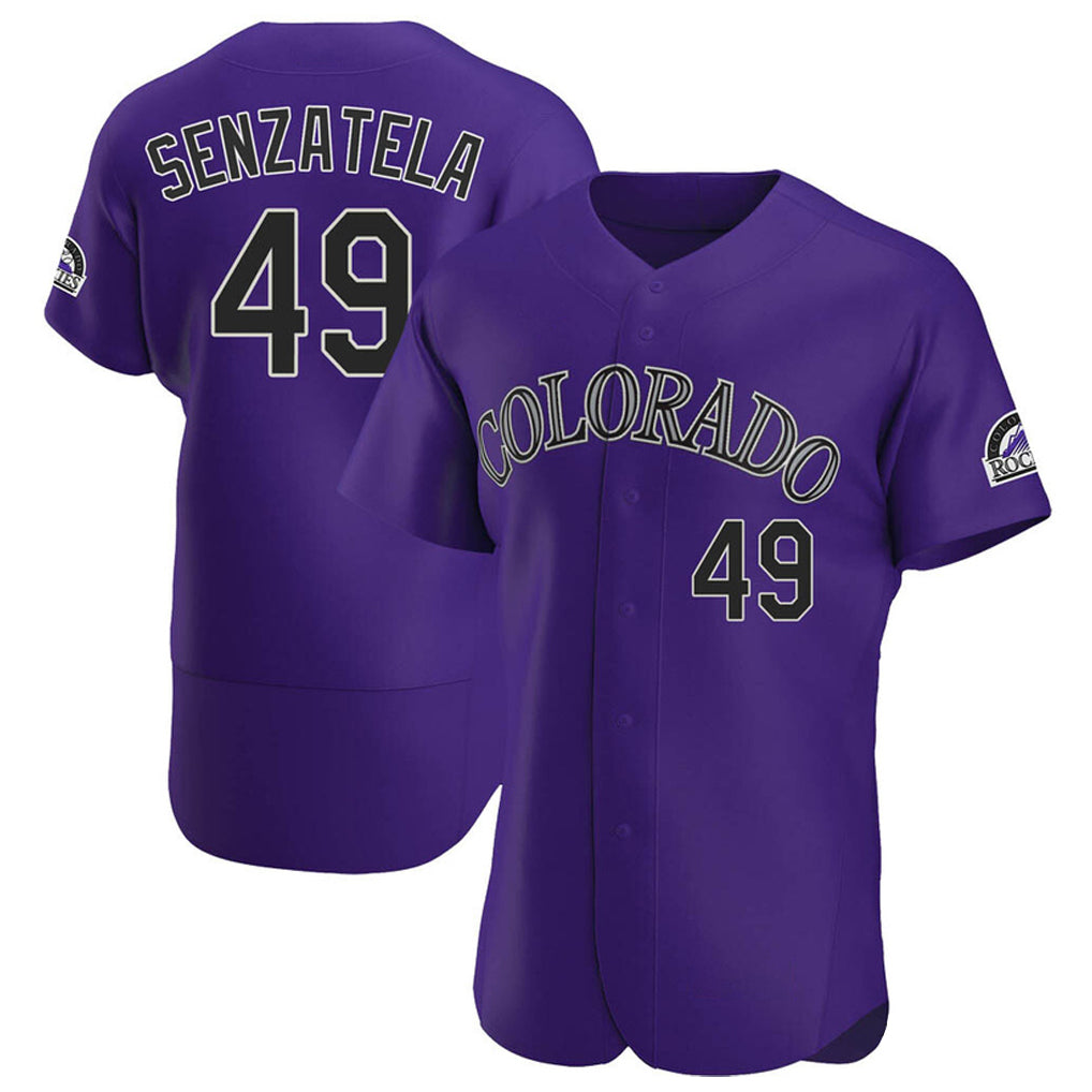 Colorado Rockies #49 Antonio Senzatela Player Purple AmberGomez Limited Elite Home Stitched Jerseys