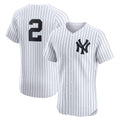 New York Yankees #2 Derek Jeter White AmberGomez Home Elite Player Jersey