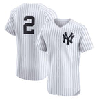 New York Yankees #2 Derek Jeter White AmberGomez Home Elite Player Jersey