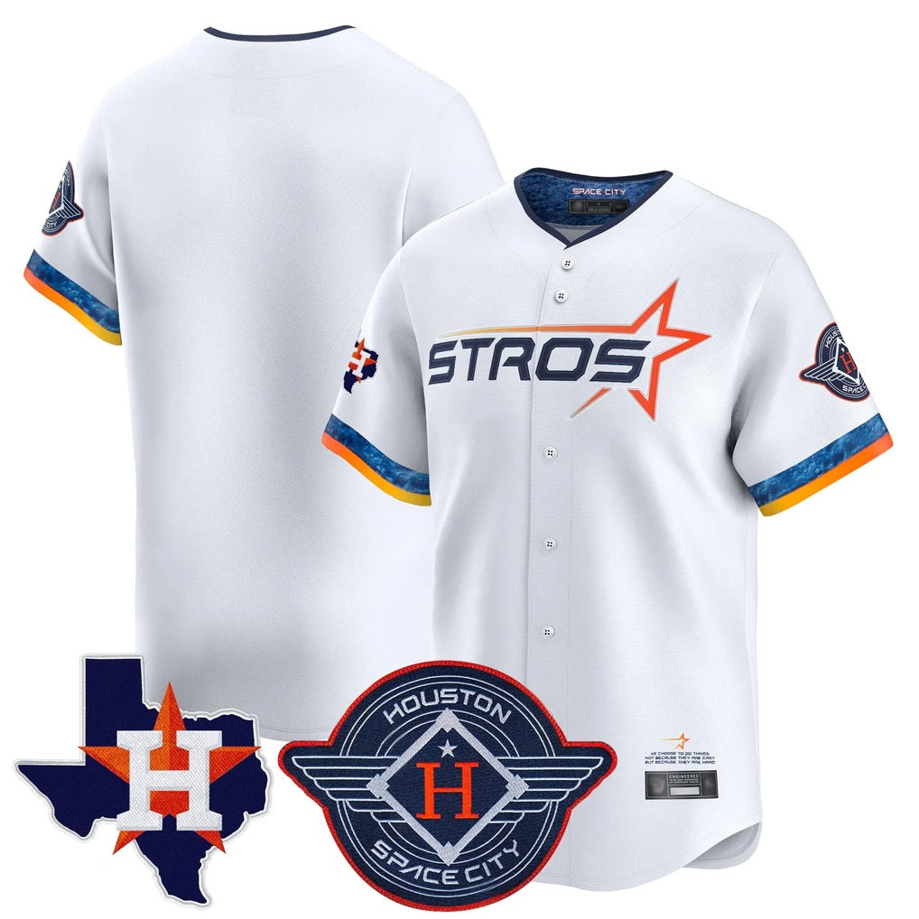 Houston Astros Blank Player White AmberGomez City Connect Texas Patch Vapor Premier Limited Home Stitched Jerseys