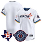 Houston Astros Blank Player White AmberGomez City Connect Texas Patch Vapor Premier Limited Home Stitched Jerseys