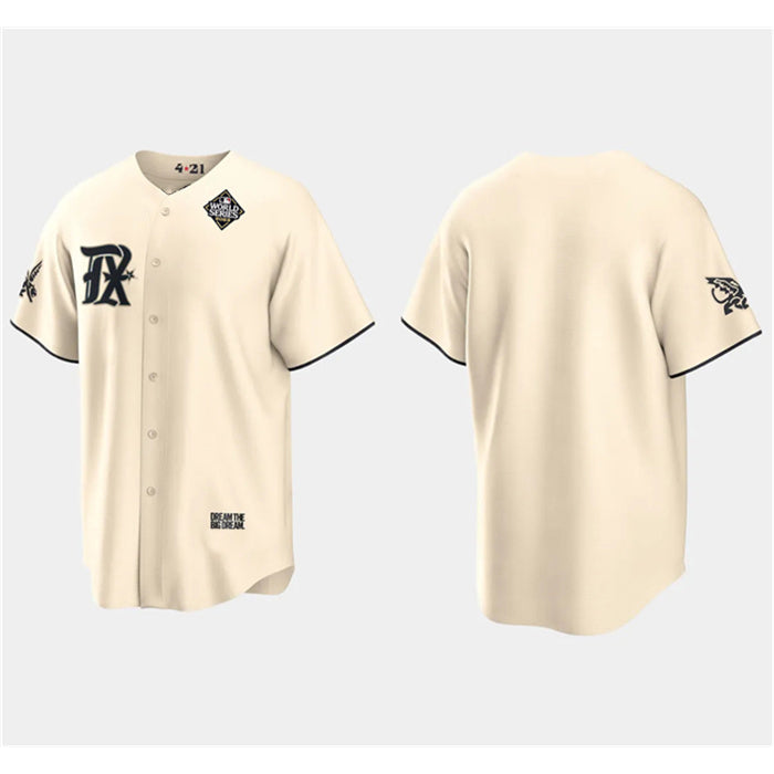 Texas Rangers Blank Cream AmberGomez 2023 World Series City Connect Stitched Jersey
