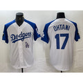 Los Angeles Dodgers #17 Shohei Ohtani White Blue AmberGomez Fashion Stitched Cool Base Limited Jersey 2