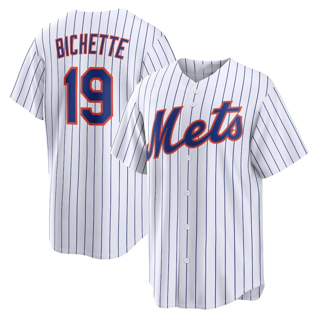New York Mets #19 Bo Bichette White AmberGomez Home Replica Jersey
