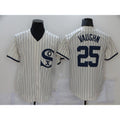 Chicago White Sox #25 Andrew Vaughn 2021 Cream Navy AmberGomez Field of Dreams Name Flex Base Stitched Jersey