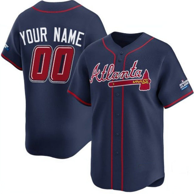 Custom Atlanta Braves Active Player Navy AmberGomez 2025 Speedway Classic Alternate Limited Stitched Jersey