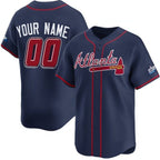 Custom Atlanta Braves Active Player Navy AmberGomez 2025 Speedway Classic Alternate Limited Stitched Jersey